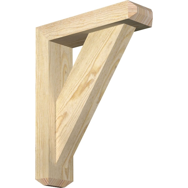 Ekena Millwork Traditional Craftsman Rough Sawn Bracket w/ Offset Brace, Douglas Fir, 4"W x 14"D x 18"H BKT0402X14X18TRA04RDF - main